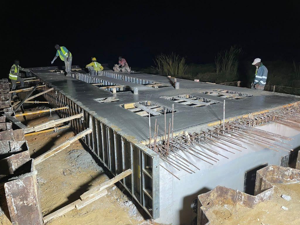 Travaux de coulage de dalle de nuit