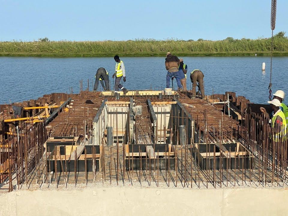 Plateforme technique sur pieux, ferraillage